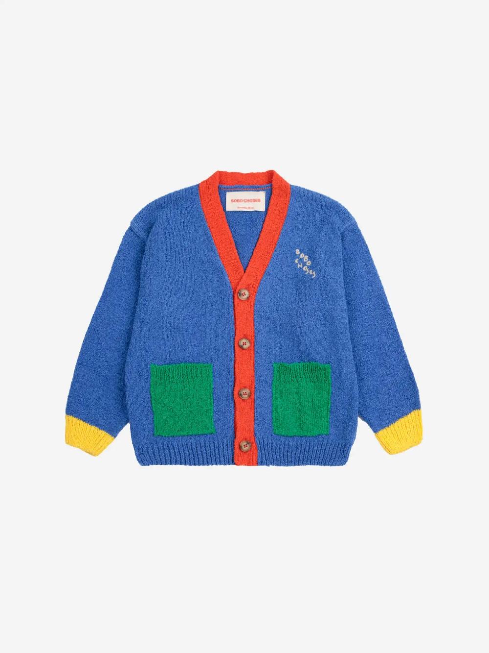 Bobo choses Color block V-neck cardigan