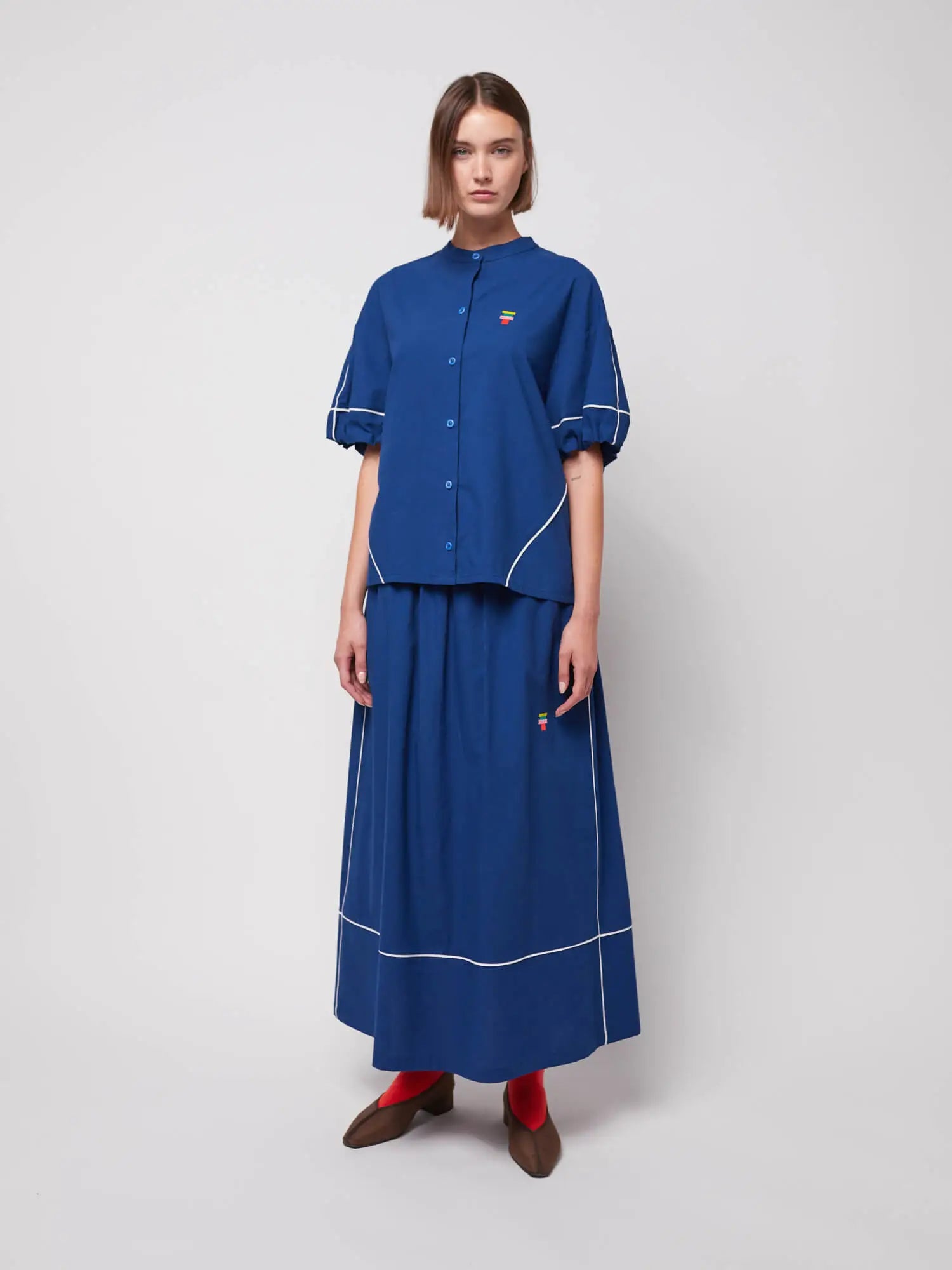 Bobo Choses Contrast-trim Evasé Skirt