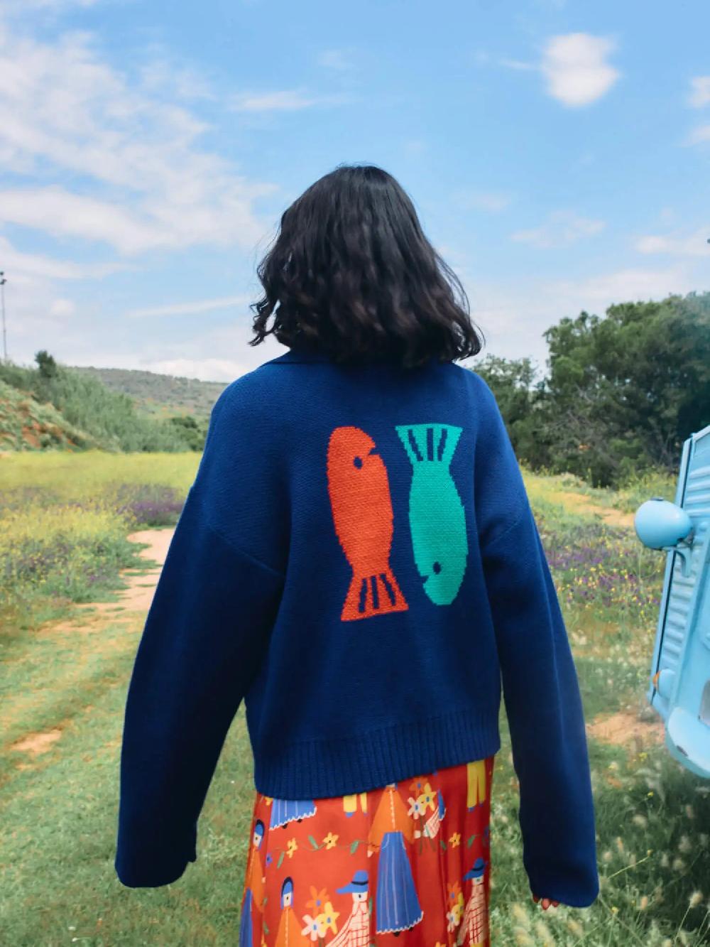 Bobo choses Couple Fish collar cardigan