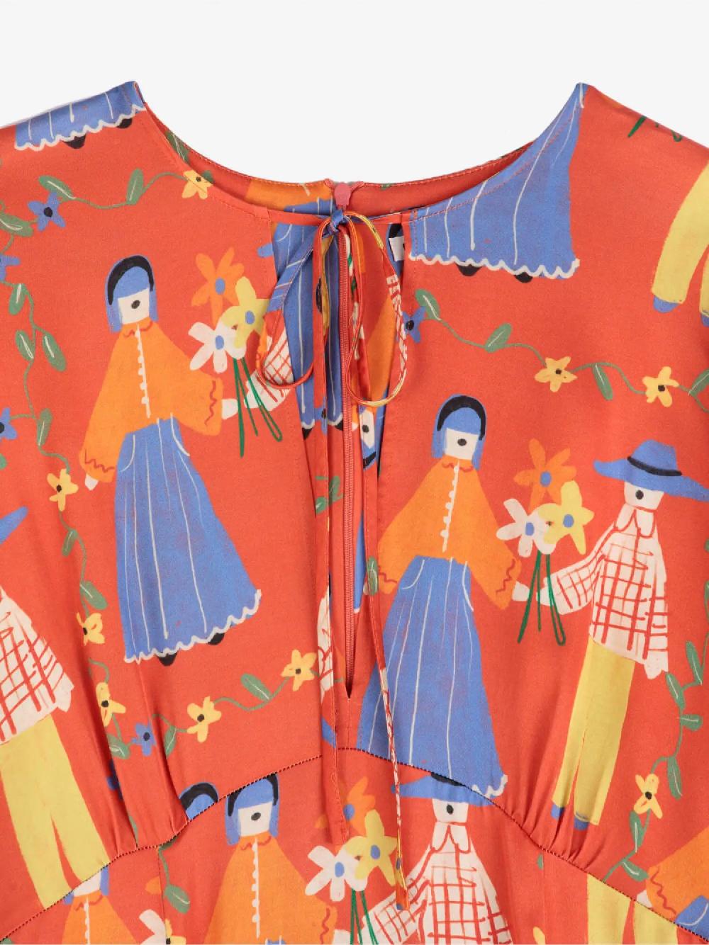 Bobo Choses Couples Print Satin Dress