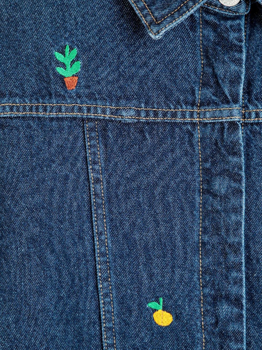 Bobo Choses Denim Embroidered Flared Long Dress