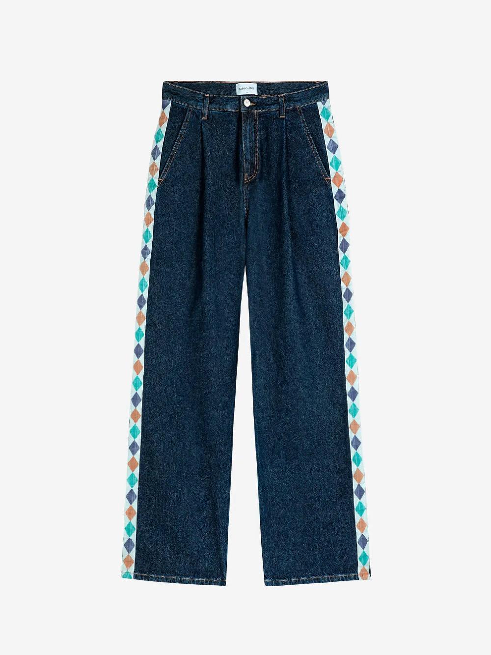 Bobo Choses Embroidered Denim Pleated Jeans