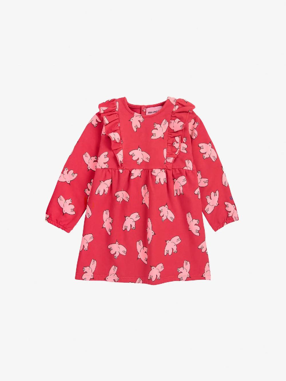 Bobo Choses Freedom Bird All Over Ruffle Dress