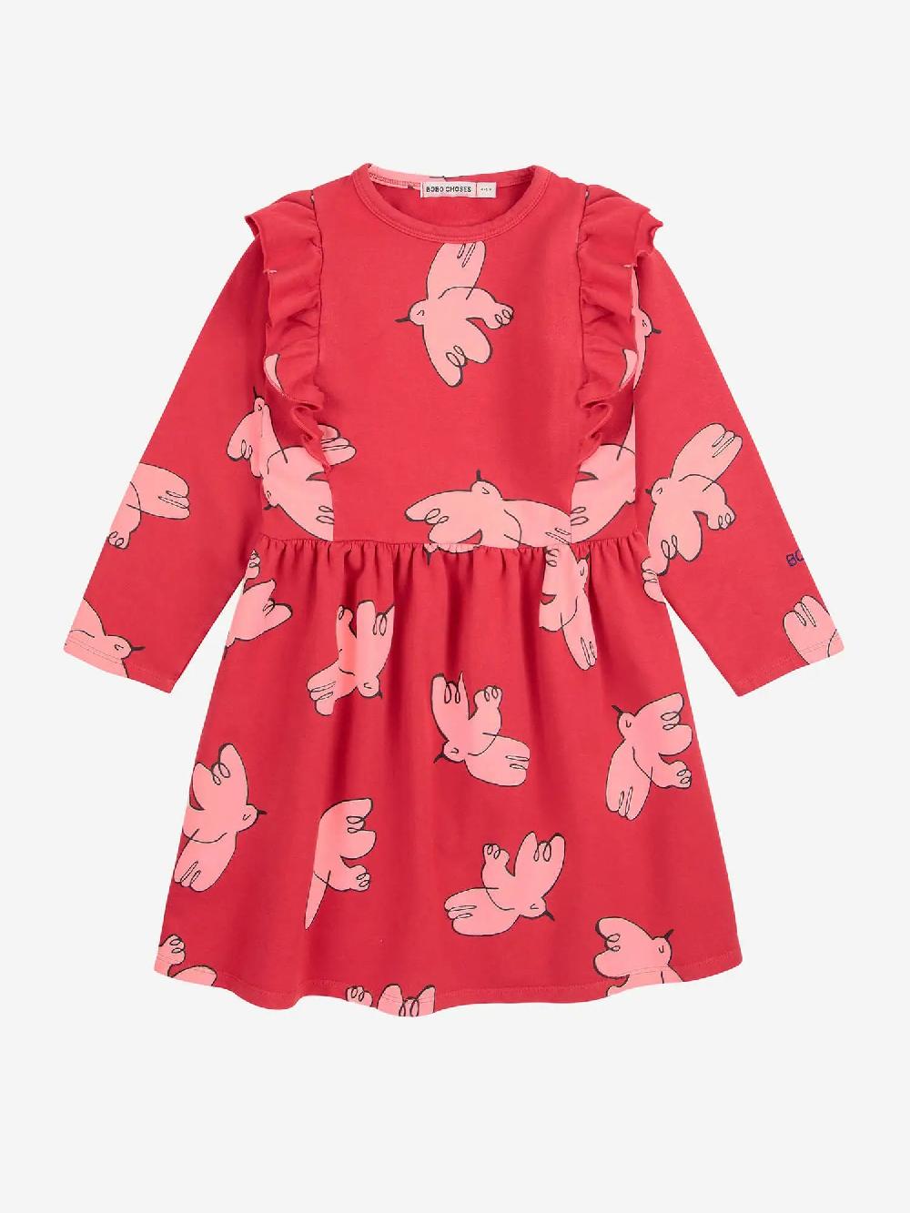 Bobo Choses Freedom Bird All Over Ruffle Dress