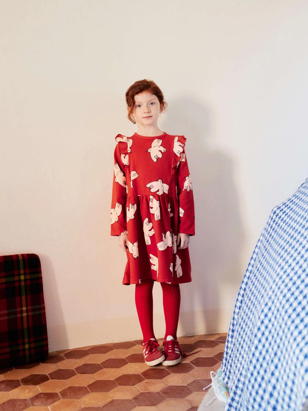 Bobo choses Freedom Bird all over ruffle dress