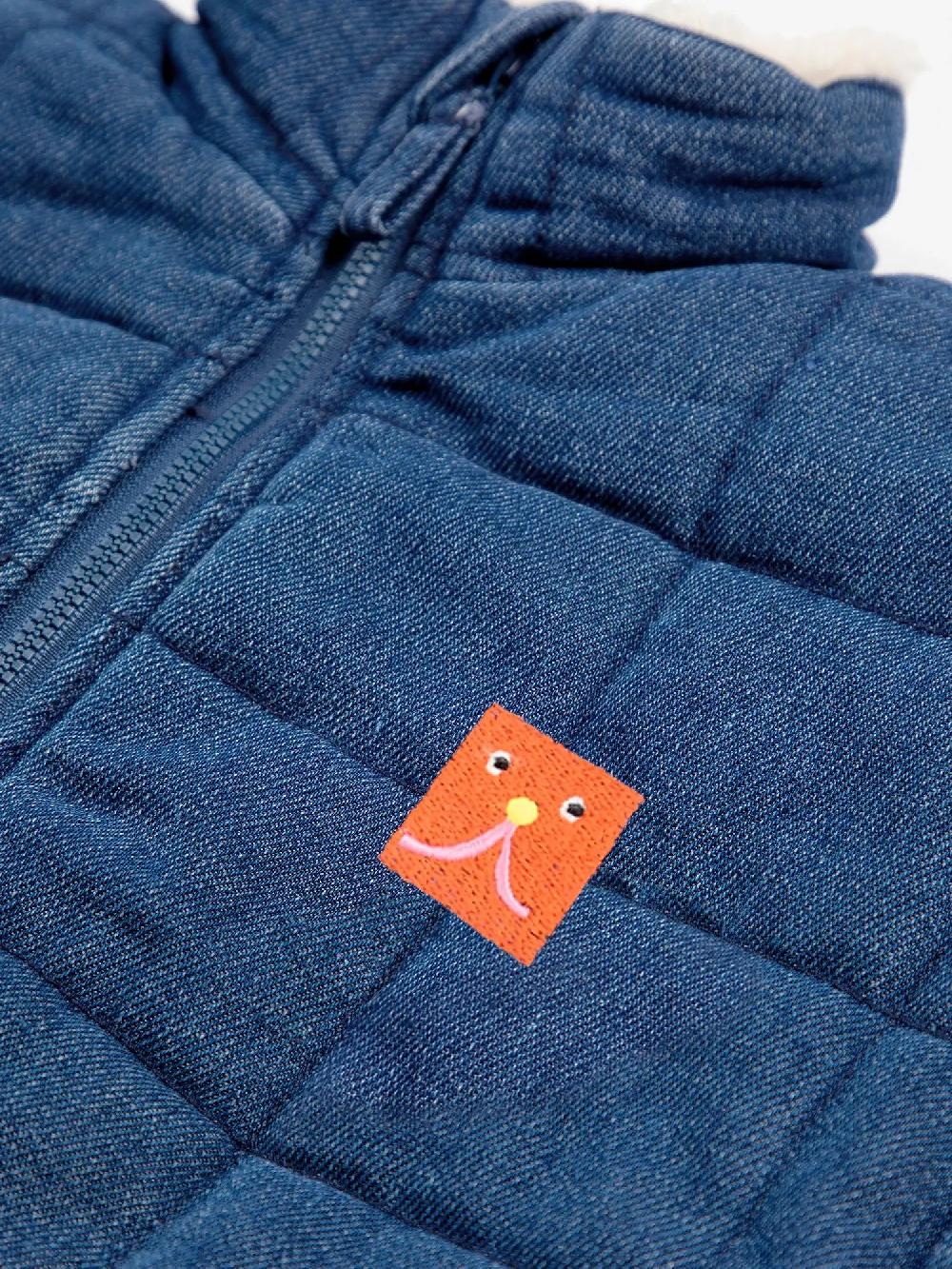 Bobo Choses Funny Face Denim Quilted Jacket