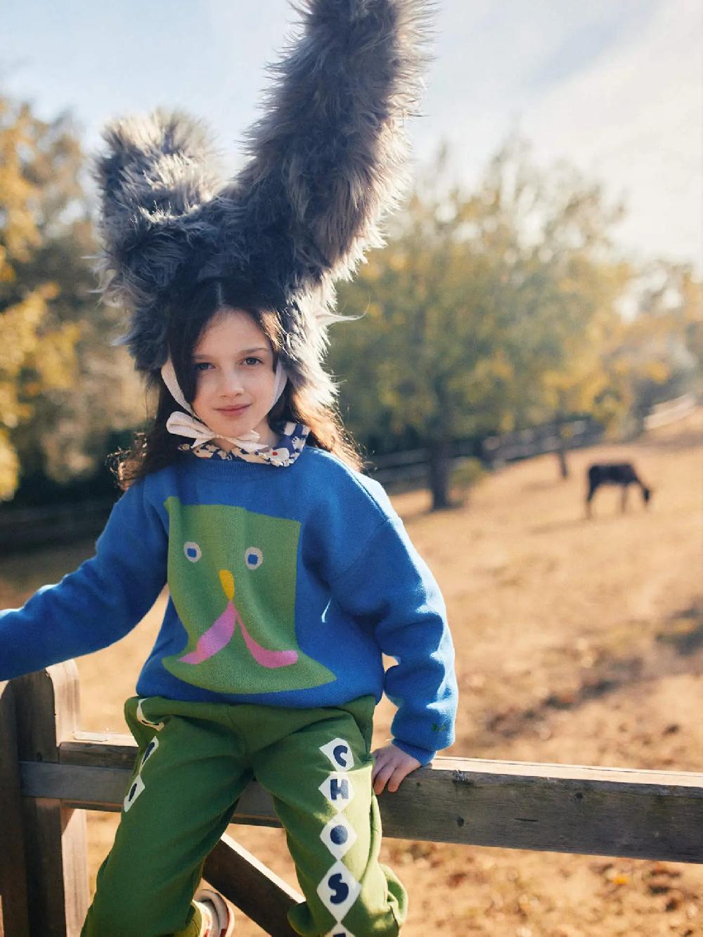 Bobo choses Funny Face jacquard jumper