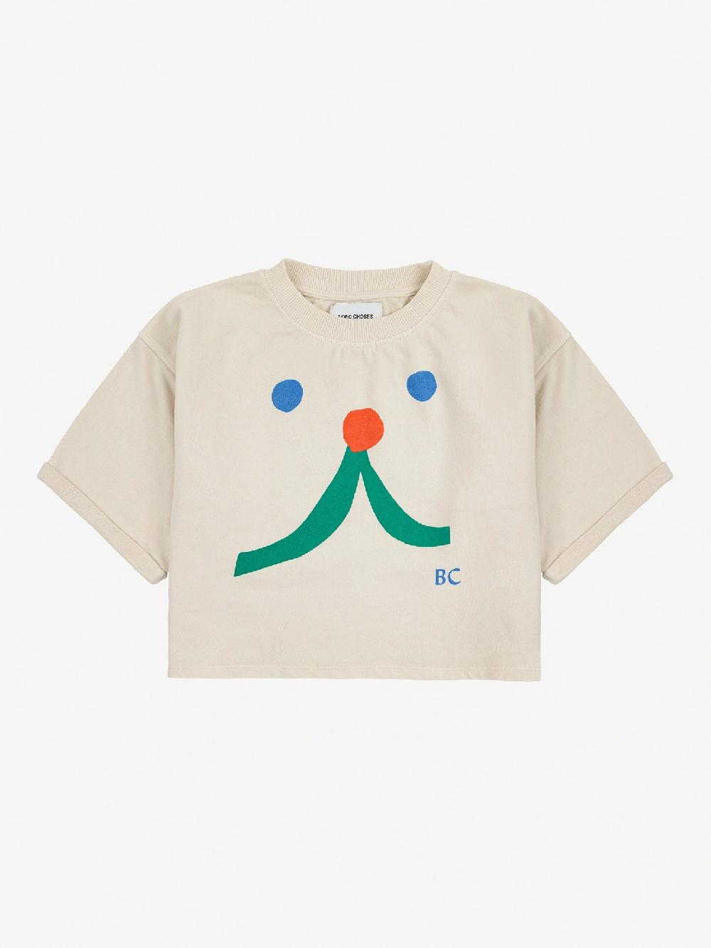 Bobo Choses Funny Face Short Sleeve Sweatshirt
