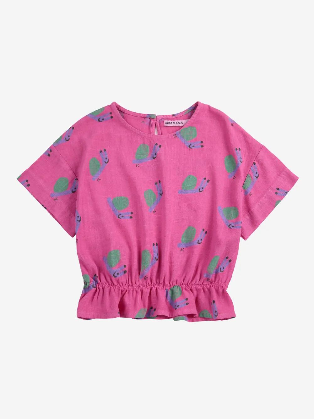 Bobo Choses Funny Snail All Over Woven Blouse