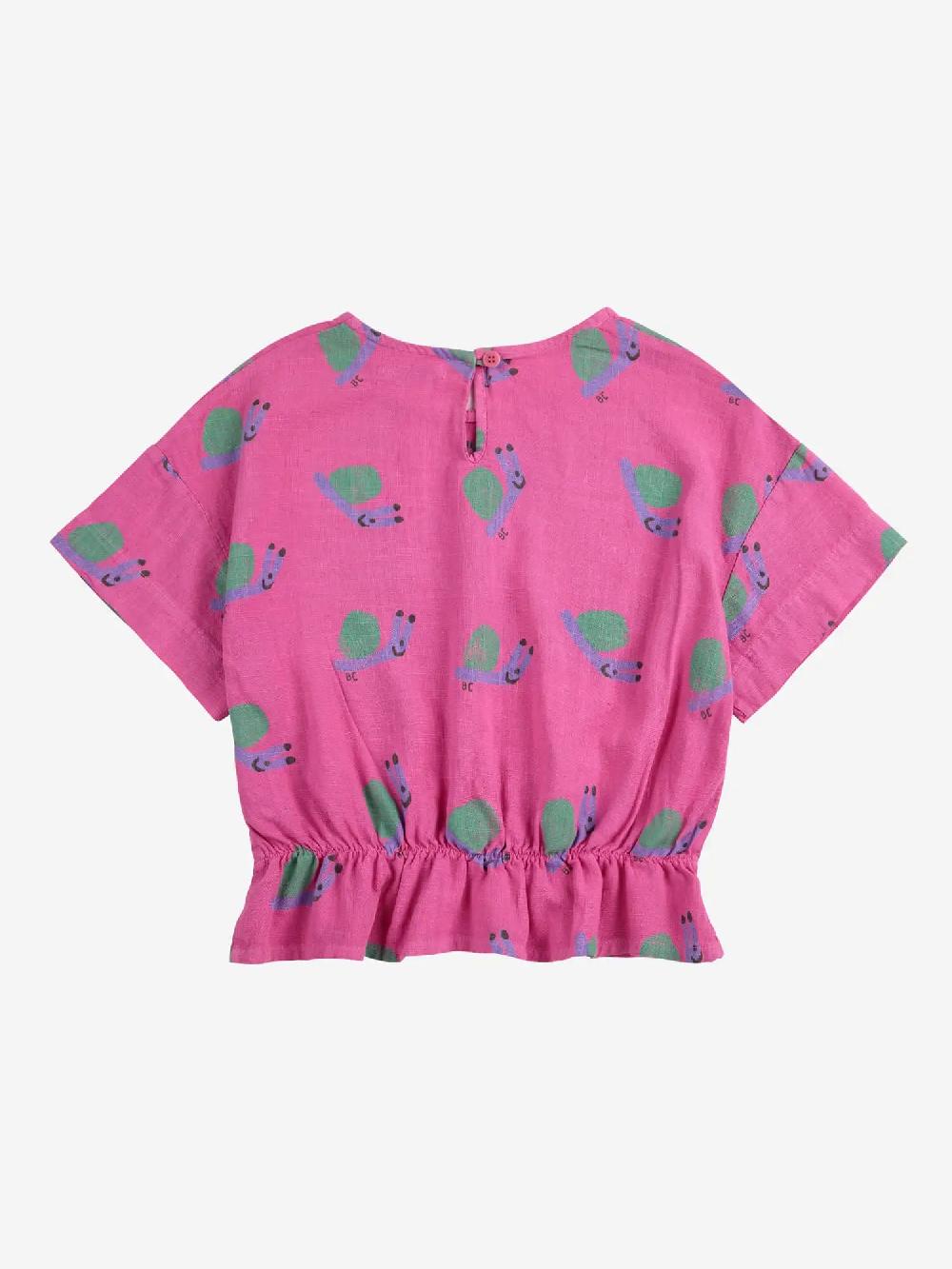 Bobo Choses Funny Snail All Over Woven Blouse