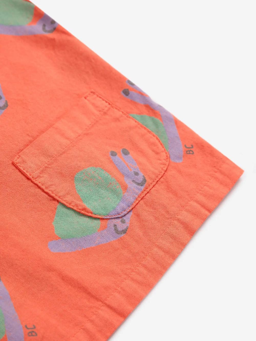 Bobo Choses Funny Snail All Over Woven Blouse