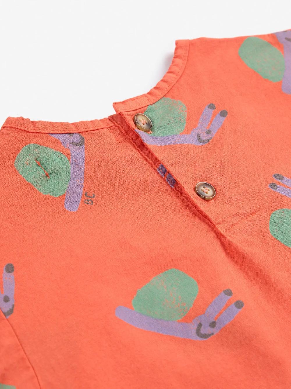 Bobo Choses Funny Snail All Over Woven Blouse
