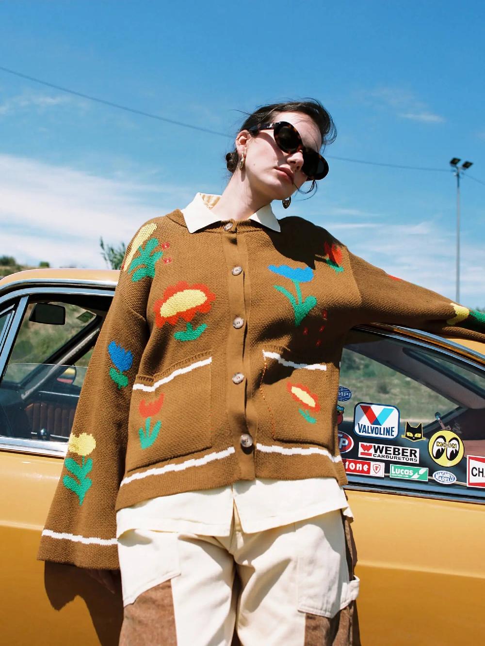 Bobo choses Garden Party texture cotton cardigan