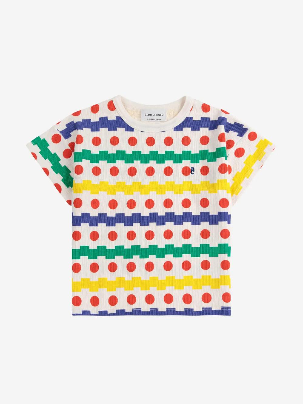 Bobo Choses Geometric All Over Waffle T-shirt