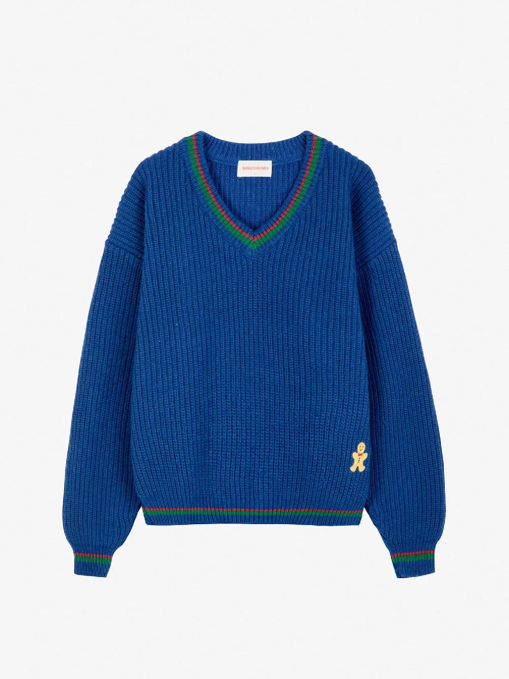 Bobo Choses Gingerbread Man V-neck Jumper