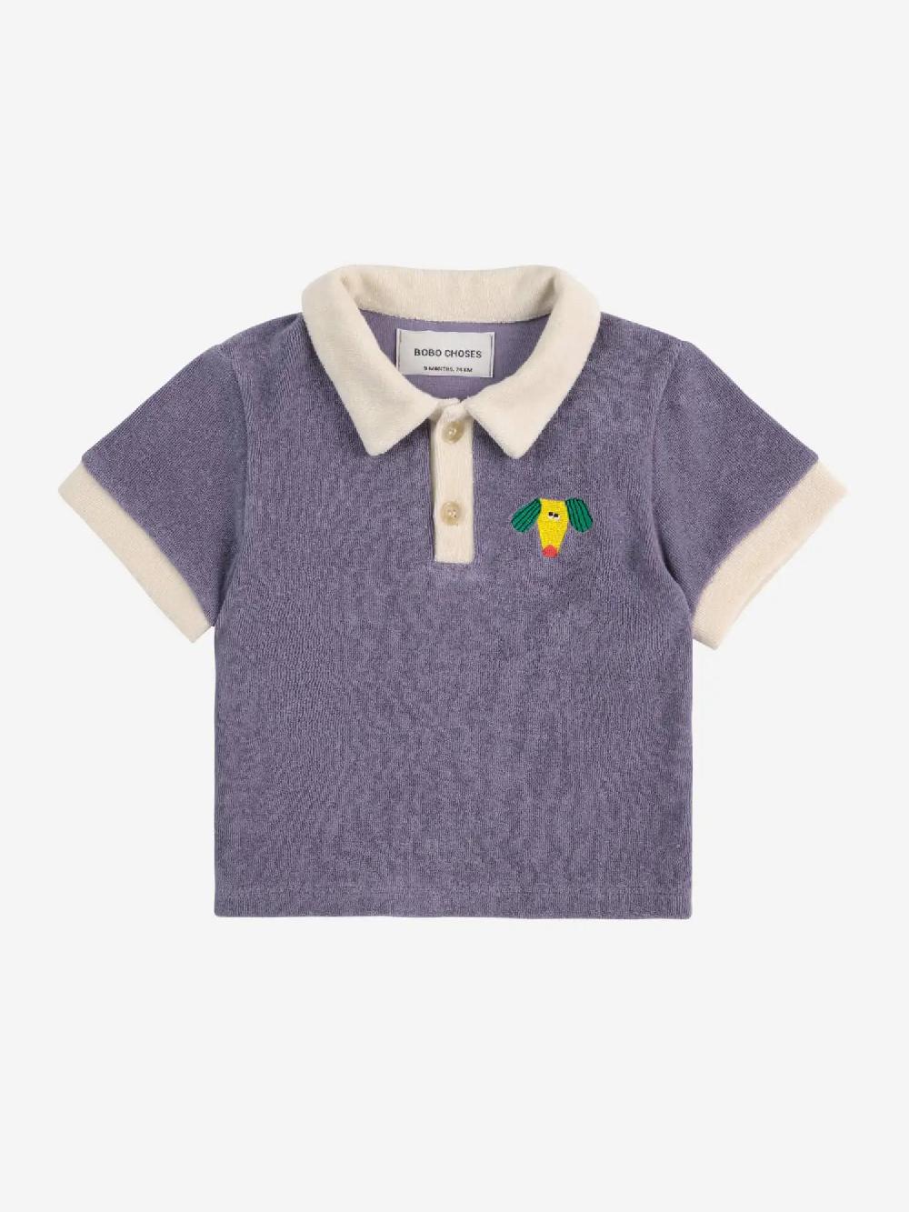 Bobo choses Happy Dog terry cloth polo