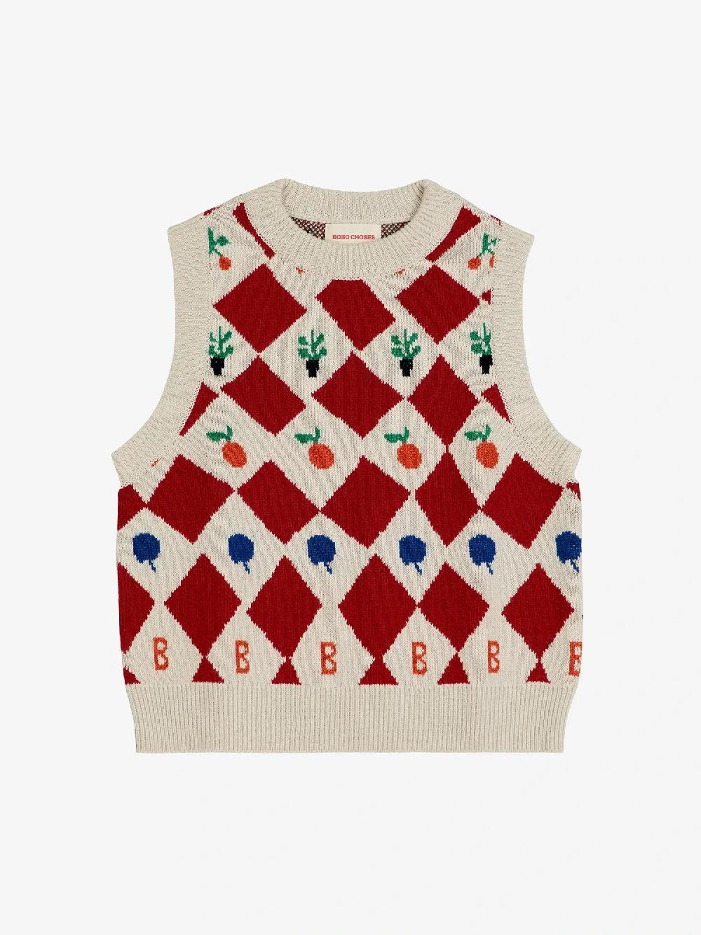 Bobo Choses Harlequin Printed Knitted Vest