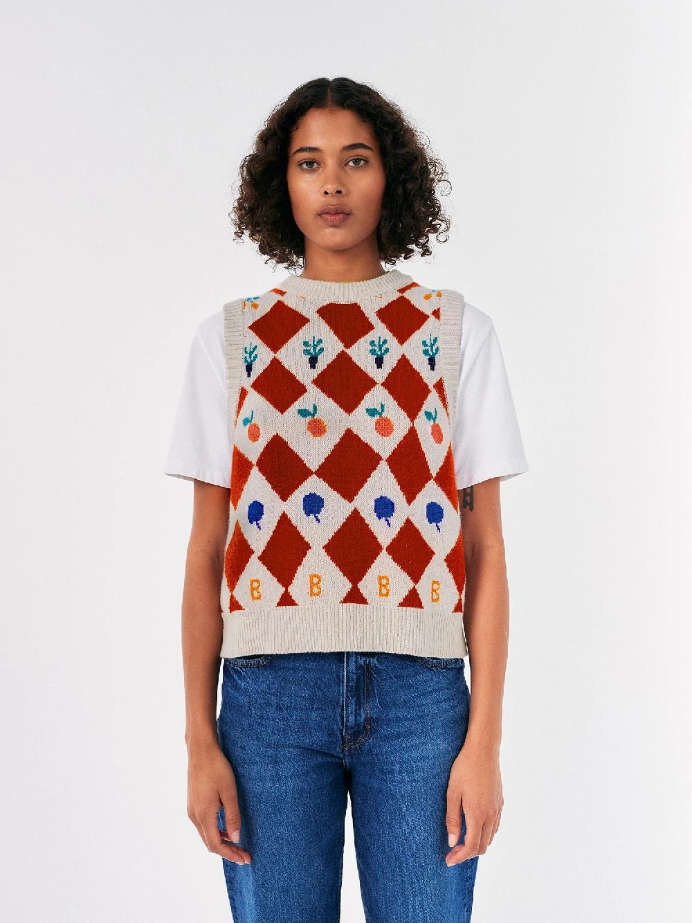 Bobo choses Harlequin printed knitted vest