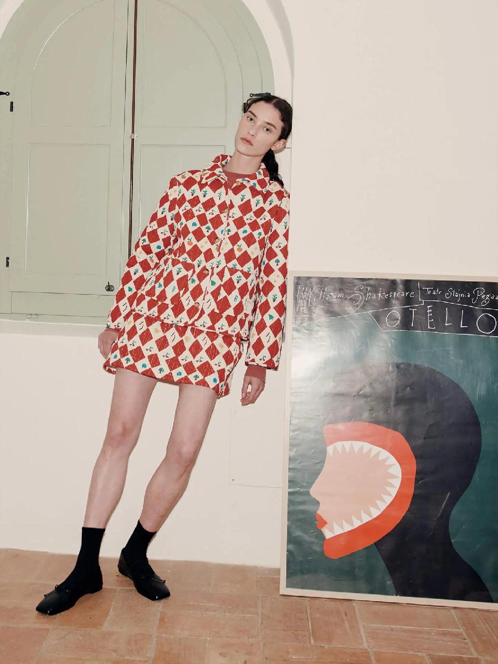 Bobo Choses Harlequin Printed Quilted Mini Skirt