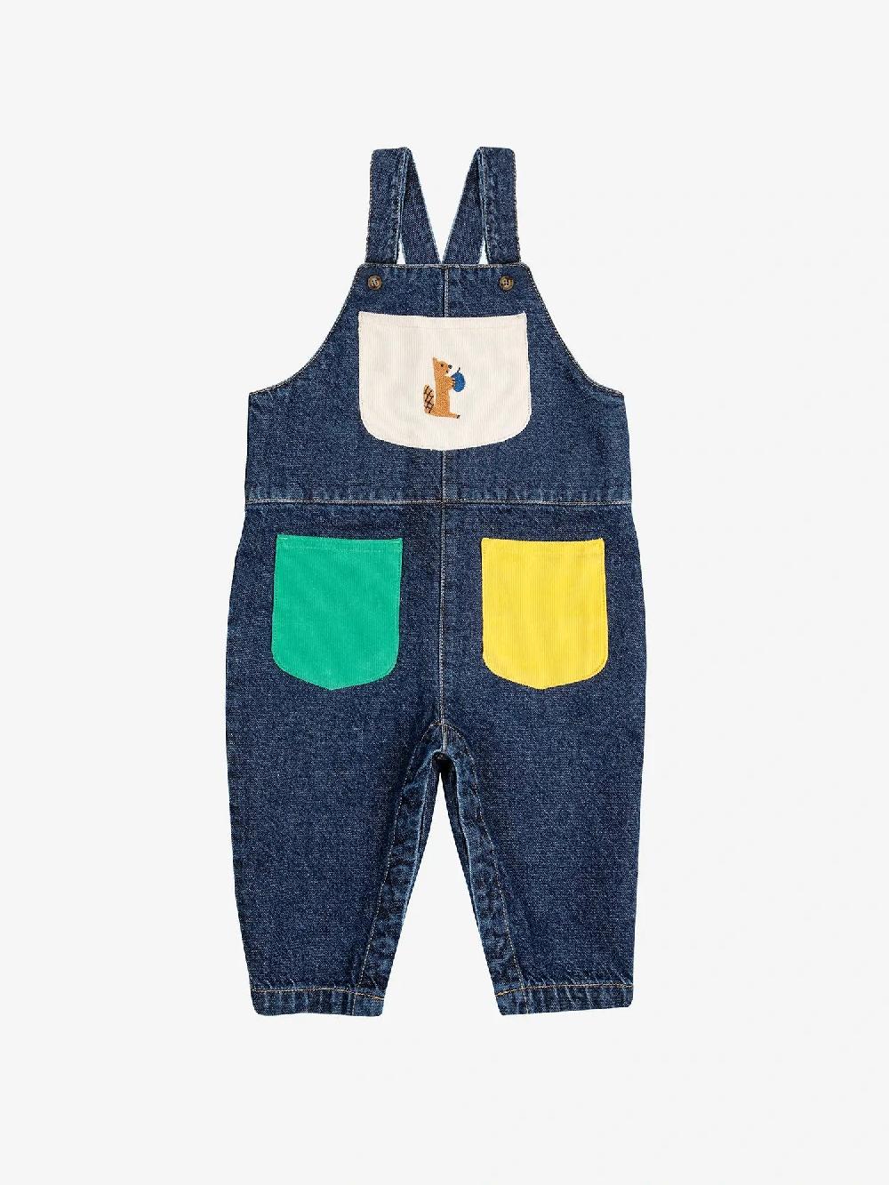 Bobo Choses Hungry Squirrel Denim Dungaree