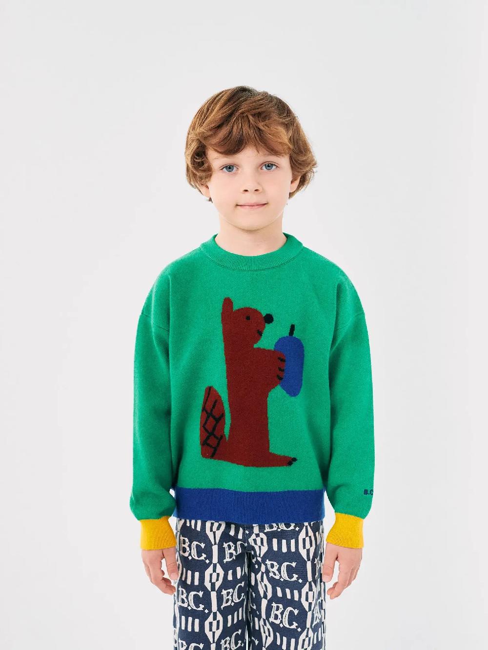 Bobo choses Hungry Squirrel jacquard jumper