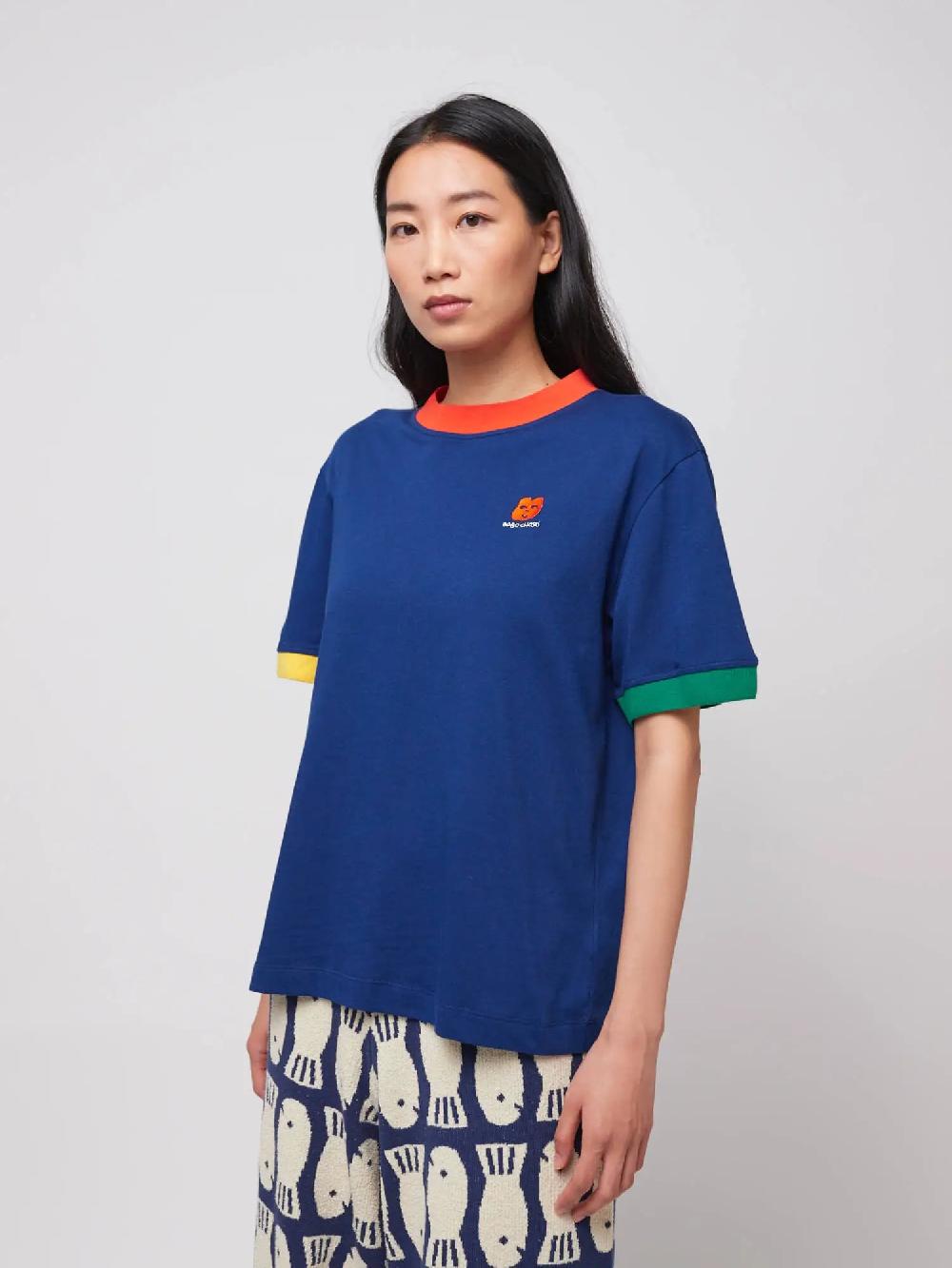 Bobo choses Logo embroidery color block T-shirt