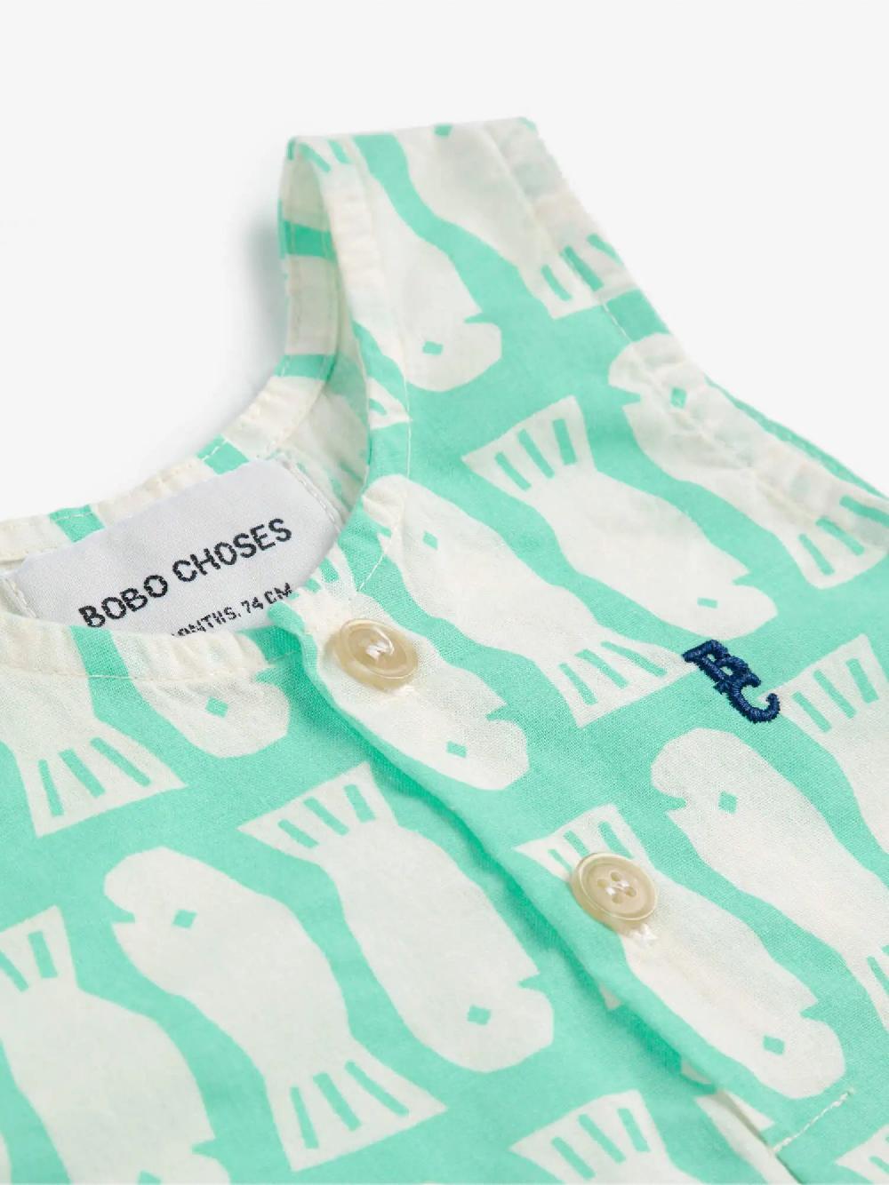 Bobo Choses Lucky Fish All Over Woven Playsuit