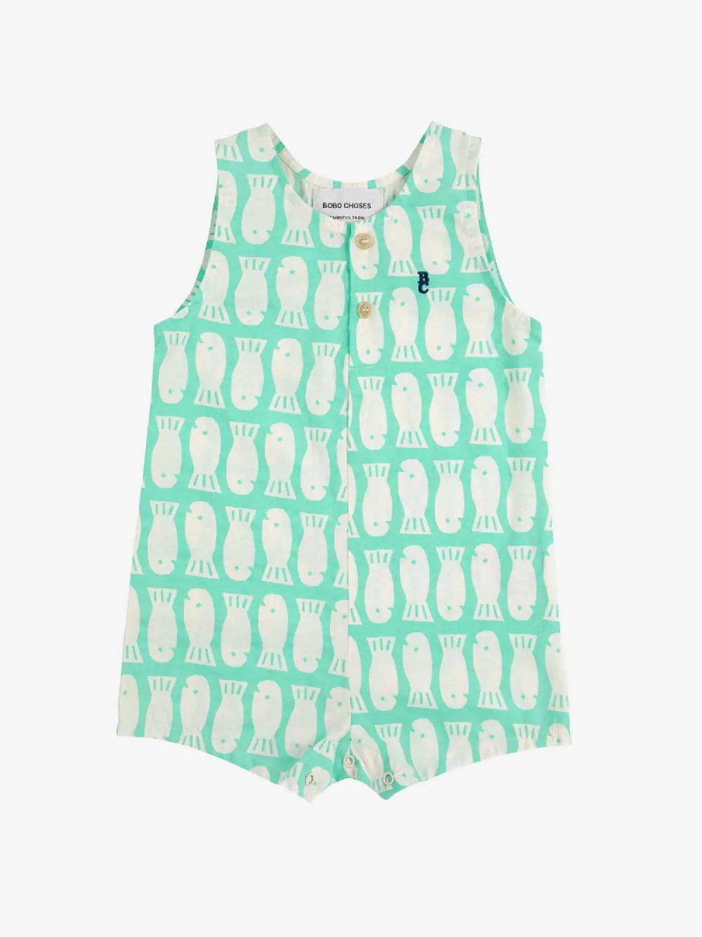 Bobo choses Lucky Fish all over woven playsuit