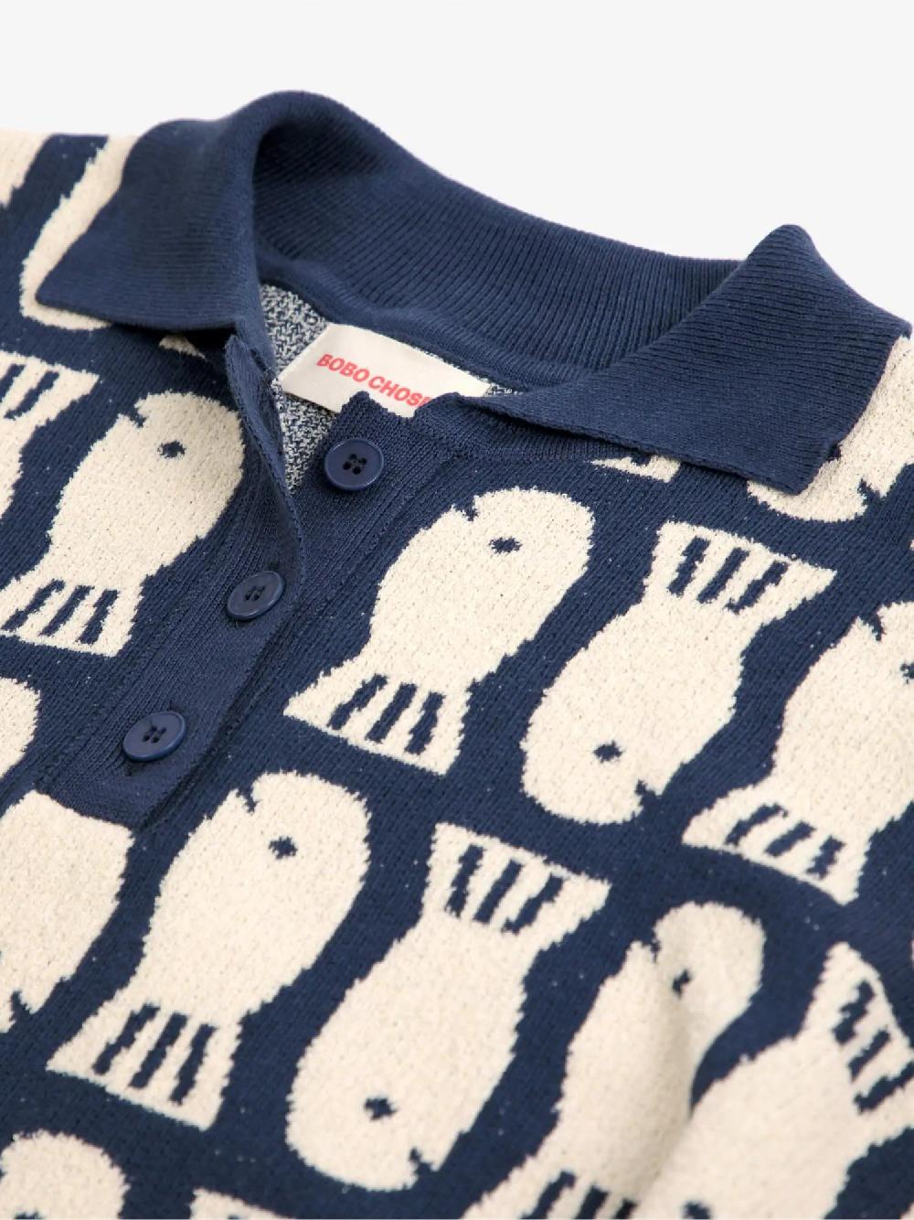 Bobo Choses Lucky Fish Jacquard Knitted Polo