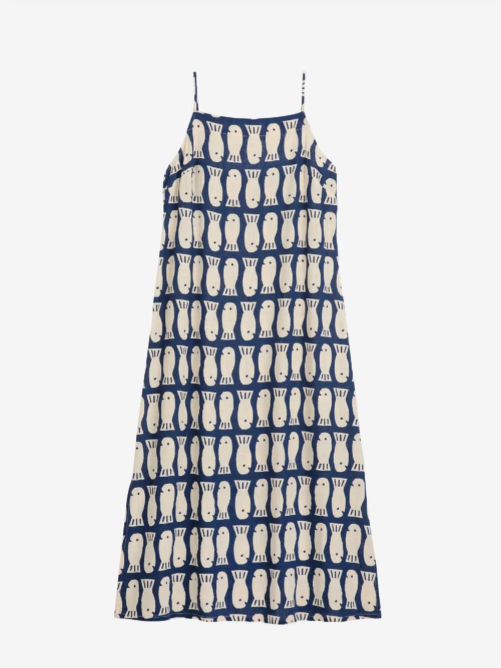Bobo choses Lucky Fish print viscose strap dress