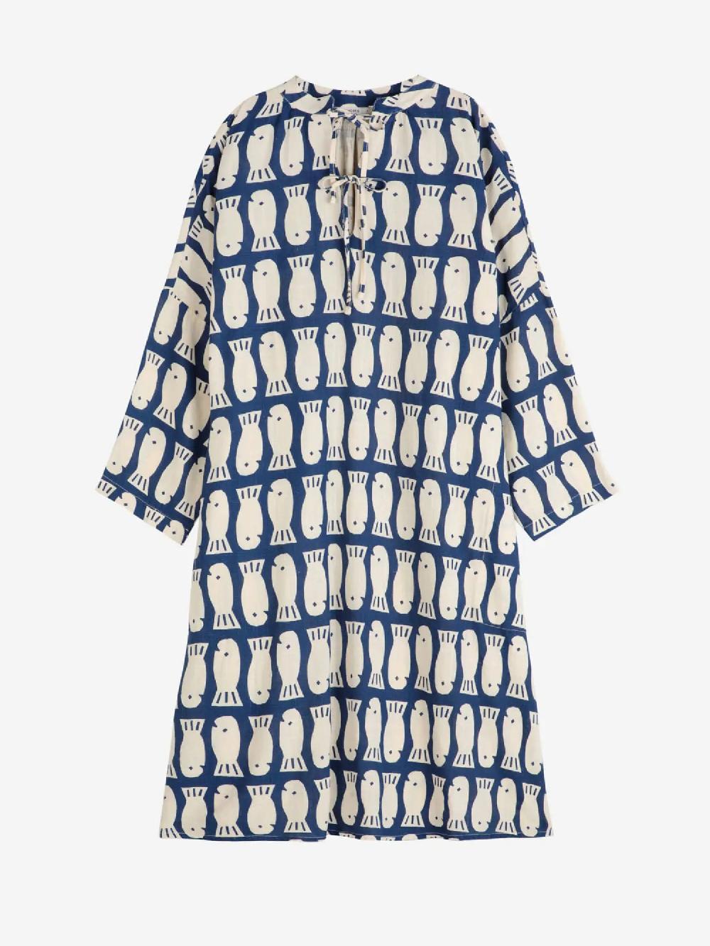 Bobo Choses Lucky Fish Print Viscose Tunic Dress