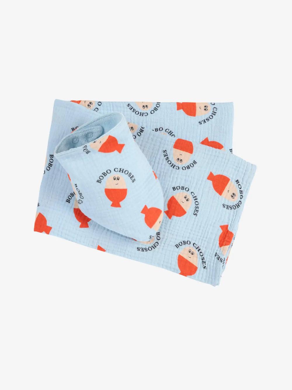 Bobo choses Morning Egg all over muslin & bib set