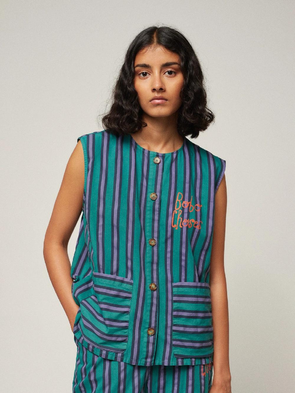 Bobo choses Multi striped sleevesless shirt