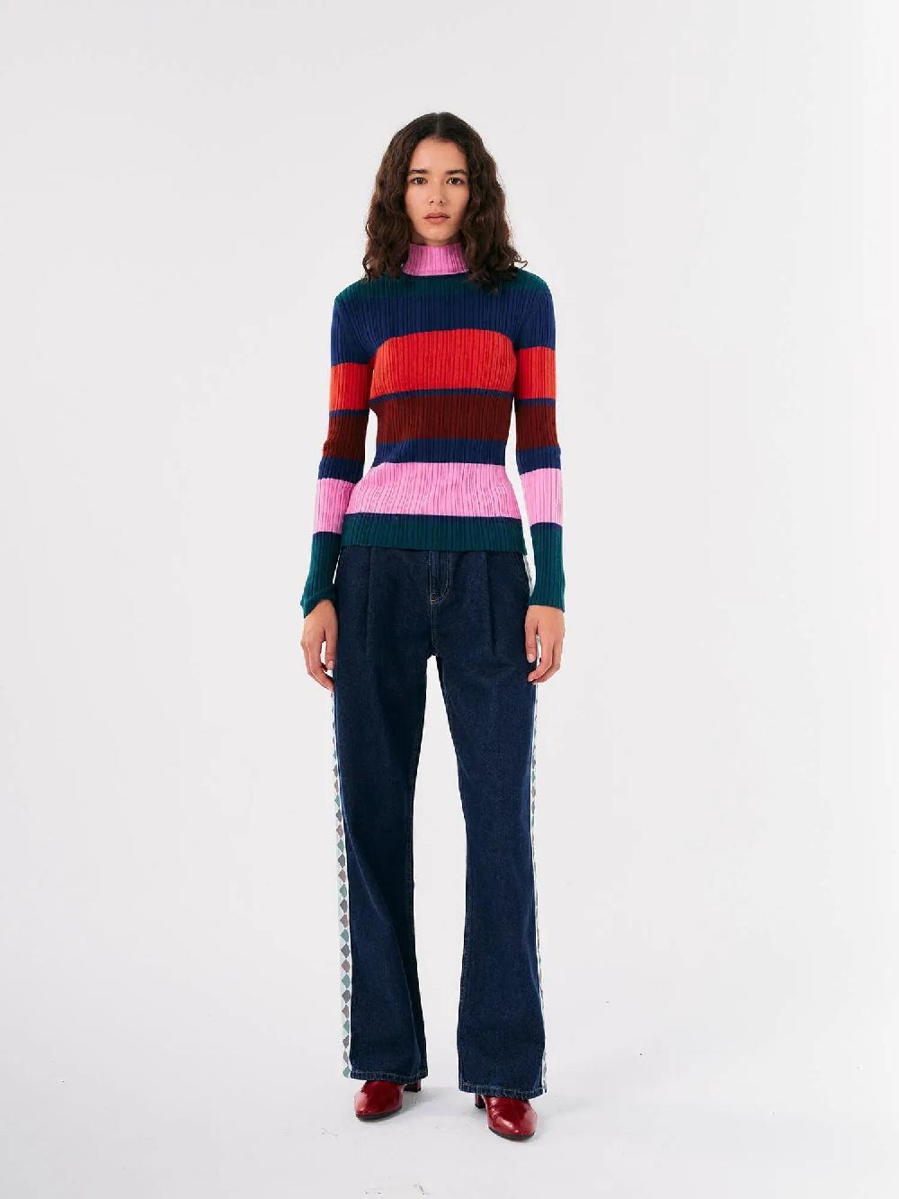 Bobo Choses Multi Stripes Knitted Turtle Neck