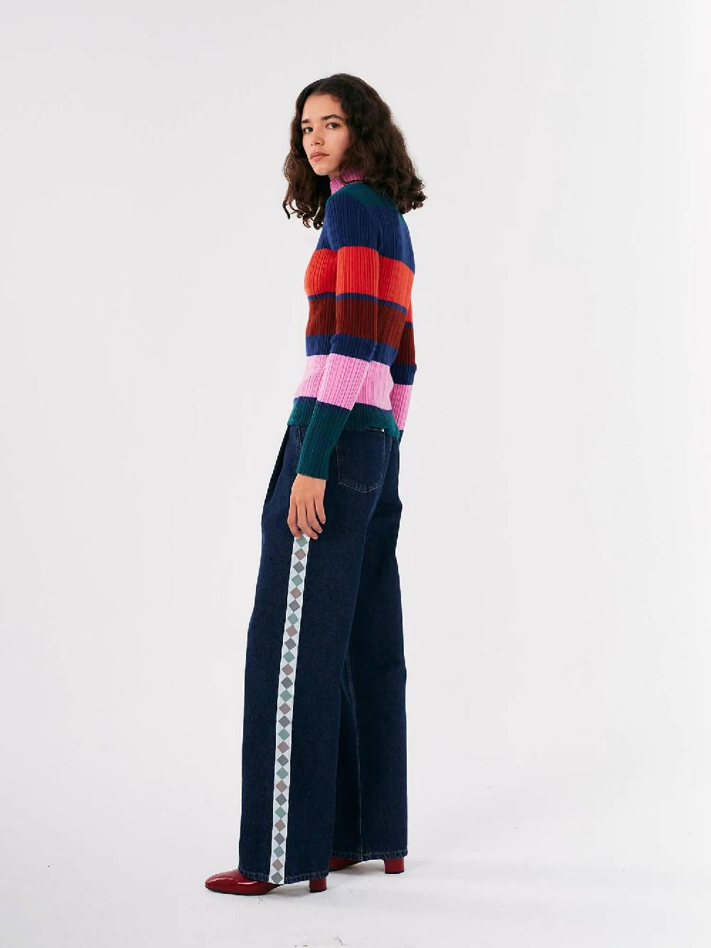 Bobo Choses Multi Stripes Knitted Turtle Neck