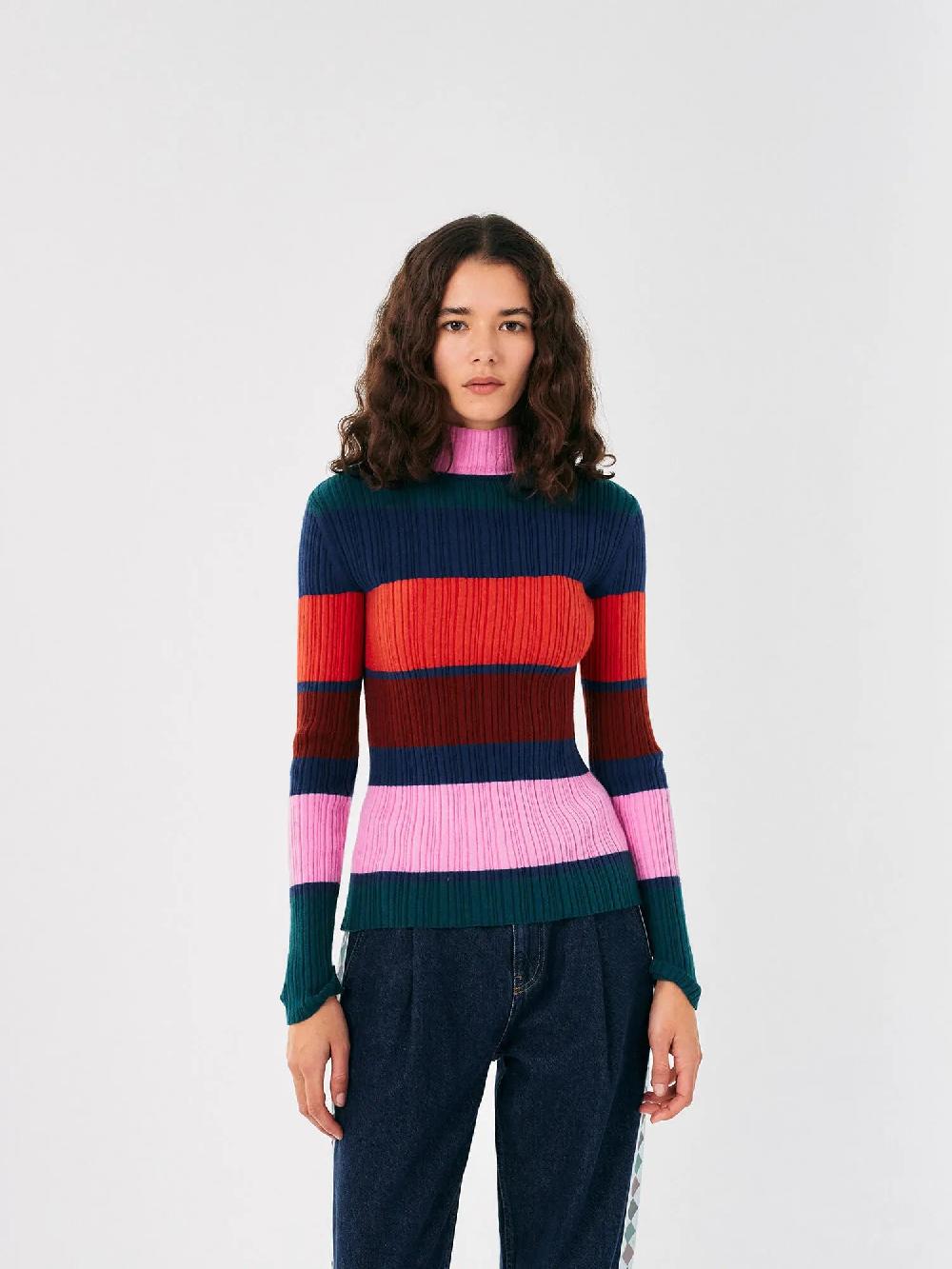 Bobo choses Multi stripes knitted turtle neck