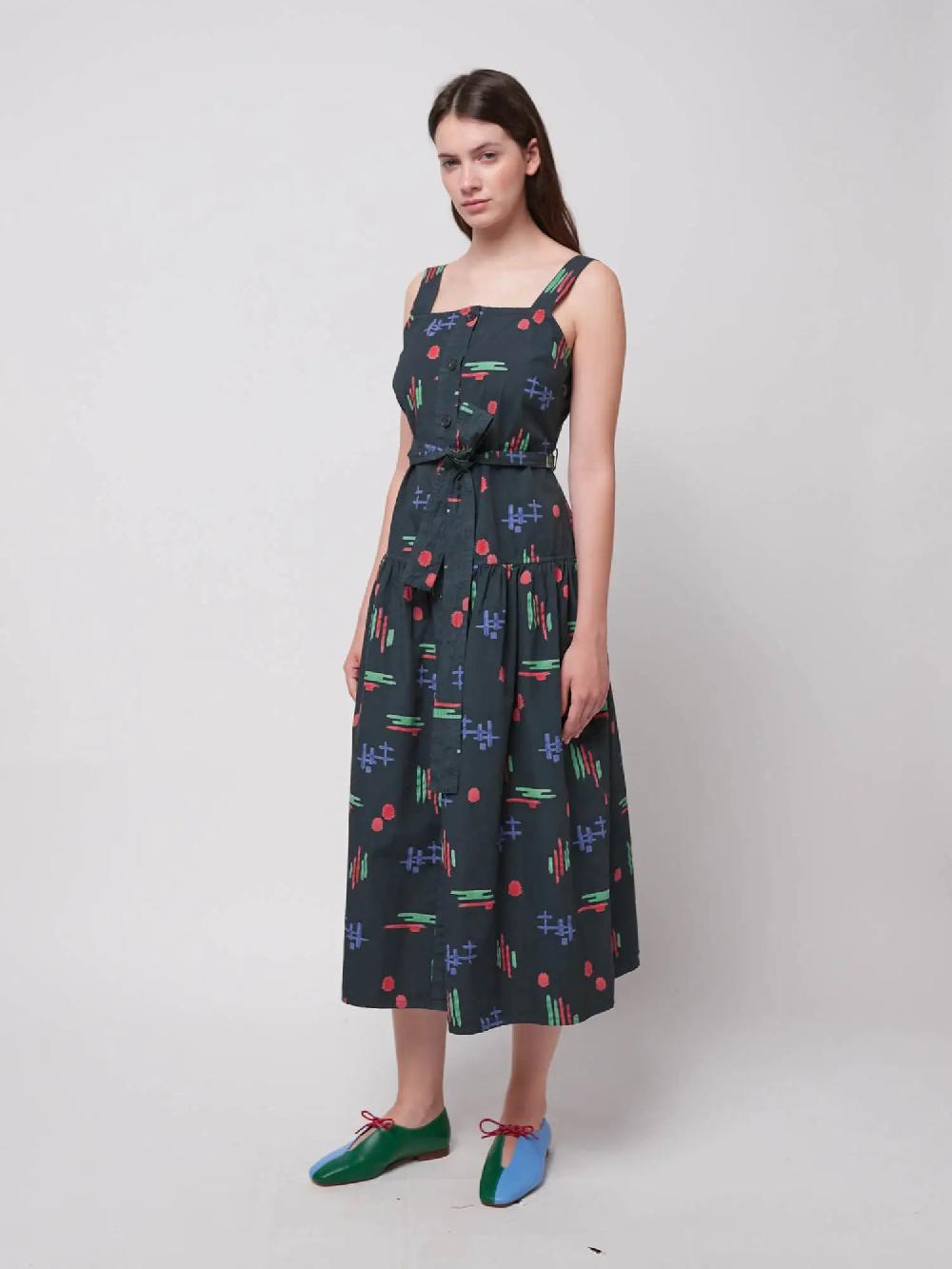 Bobo choses Multicolor print evasé strap dress