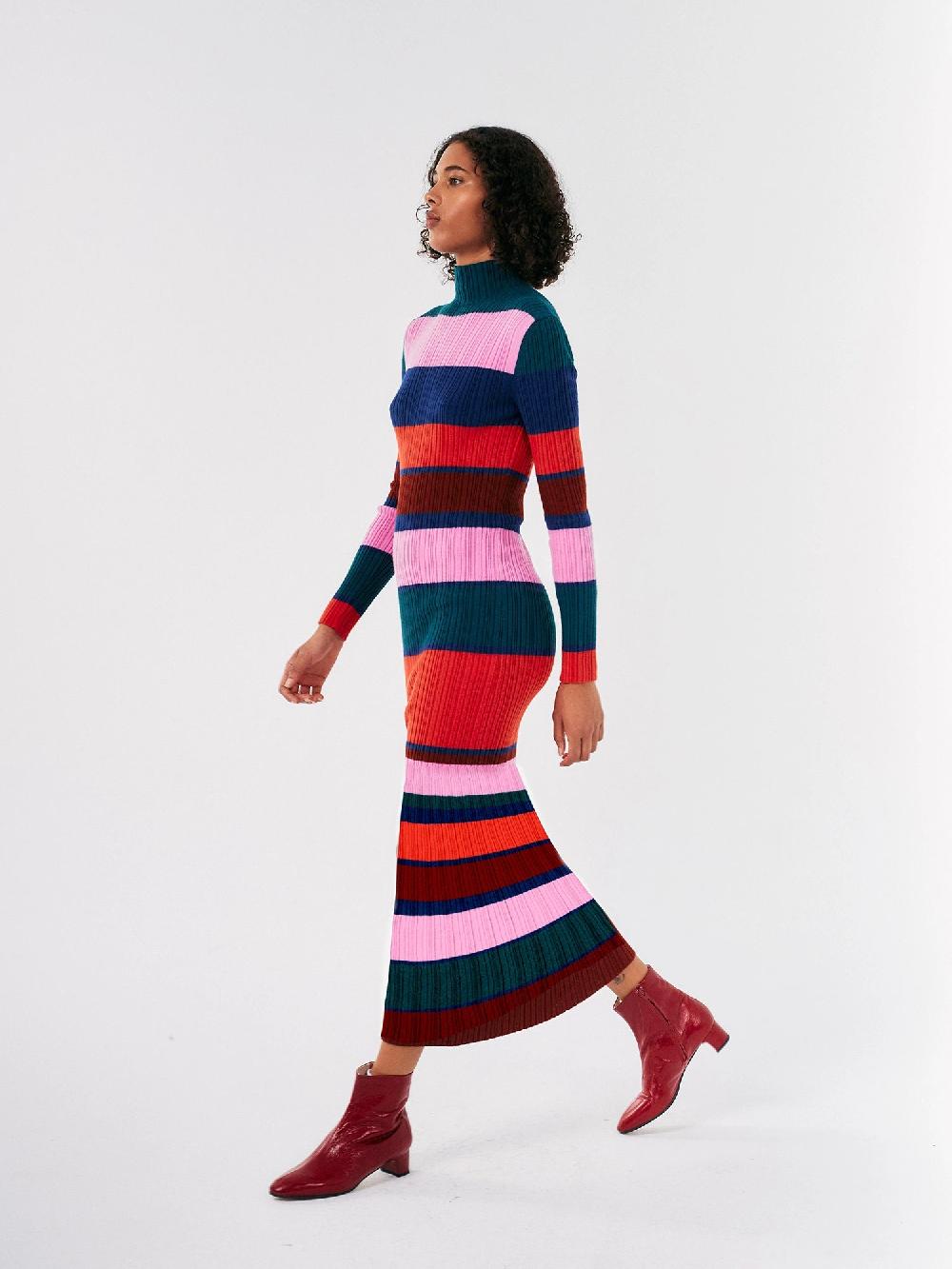 Bobo choses Multicolor striped knitted dress