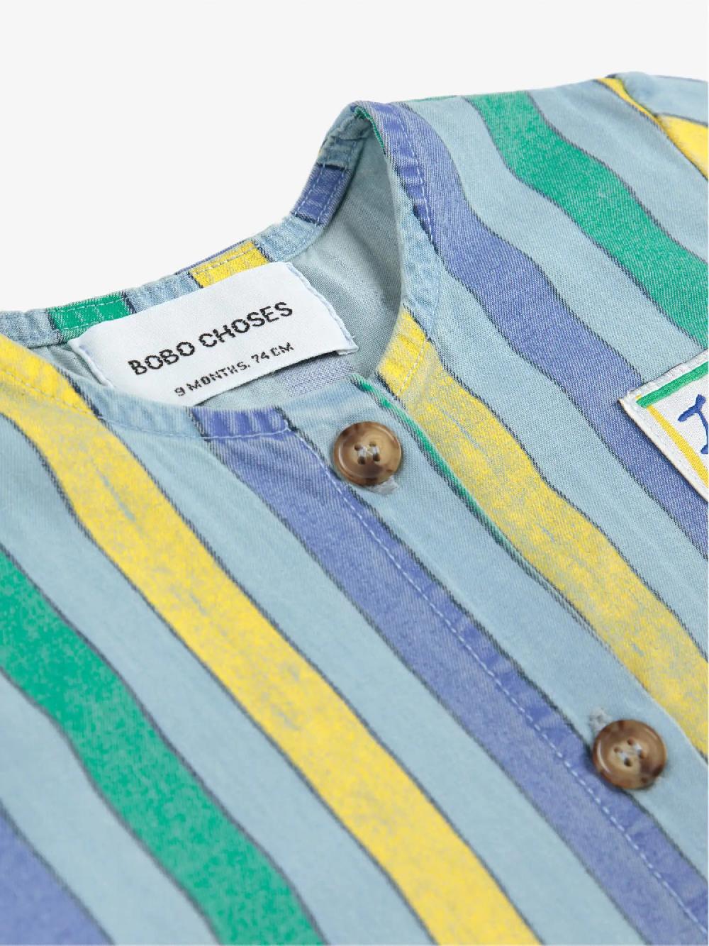 Bobo Choses Multicolor Stripes Denim Overall