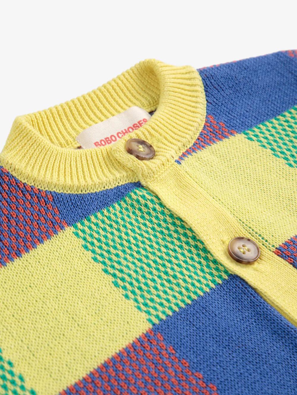 Bobo Choses Multicolor Vichy Jacquard Cardigan