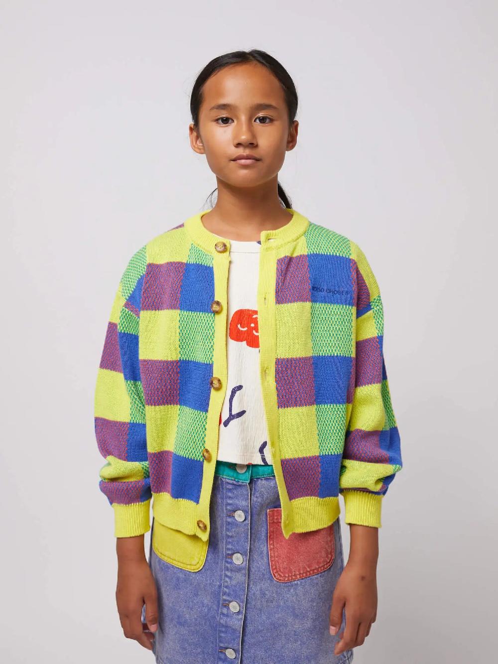 Bobo choses Multicolor vichy jacquard cardigan