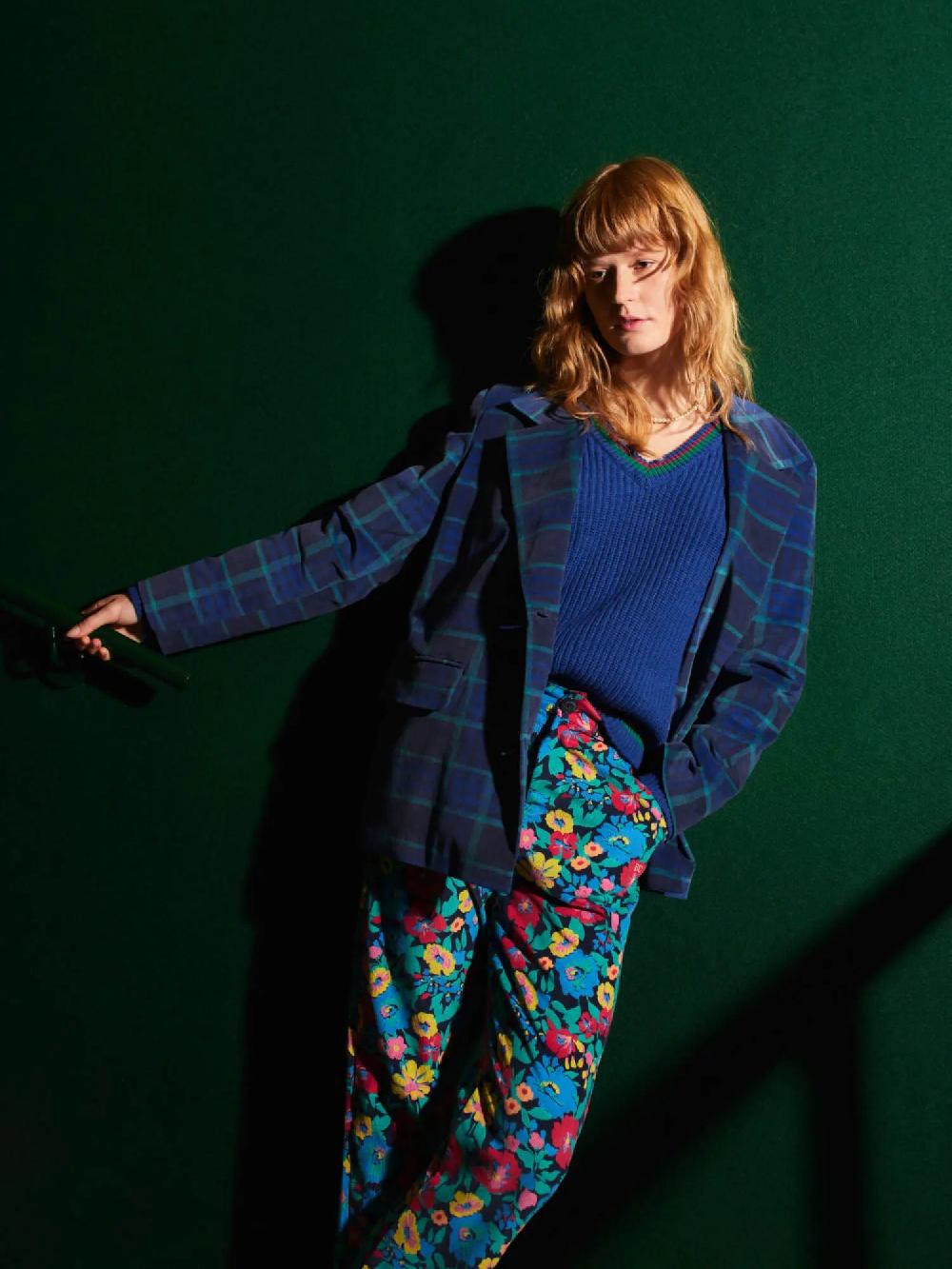 Bobo choses Multicolour check velvet blazer