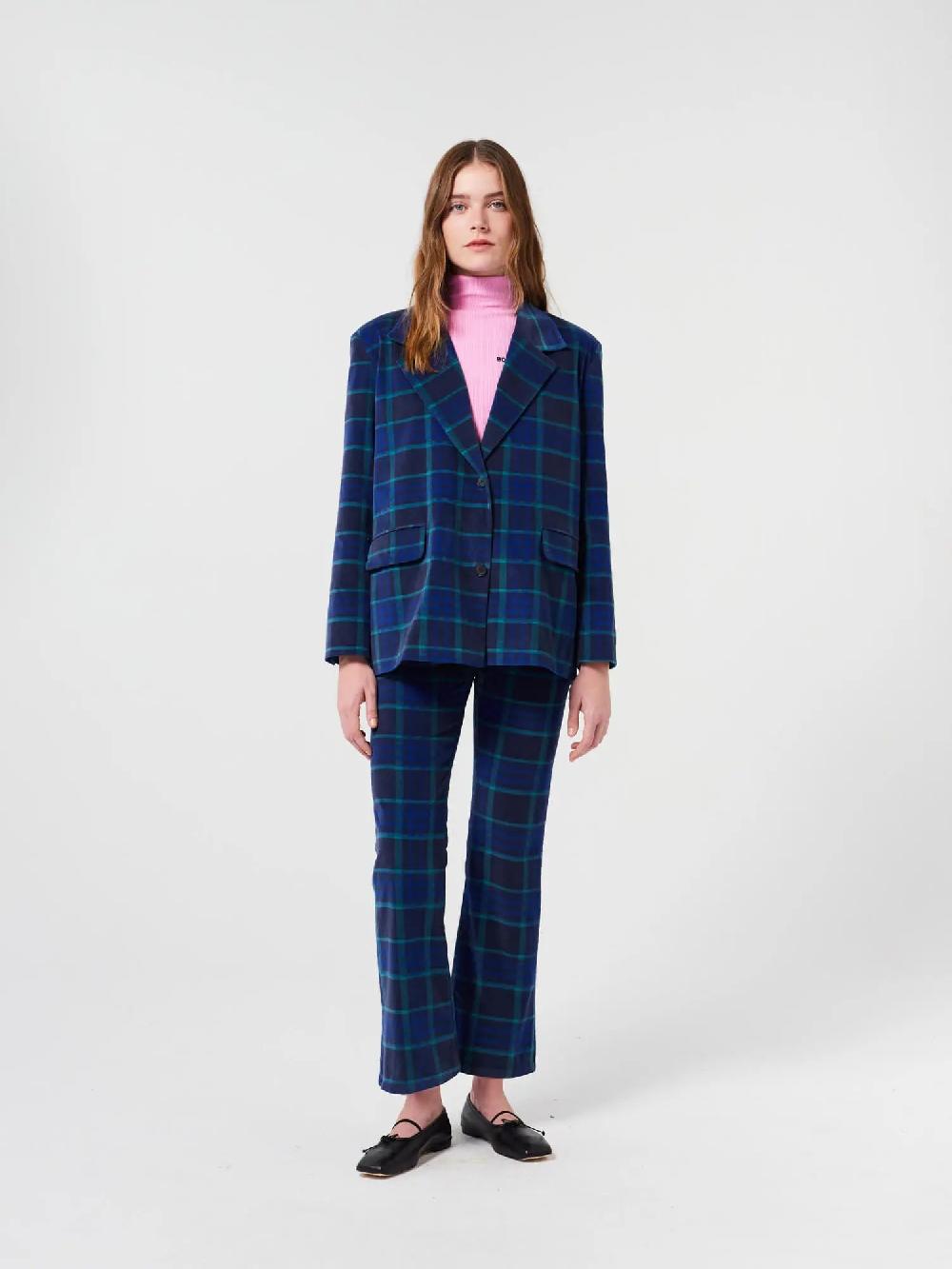 Bobo choses Multicolour check velvet flared pants
