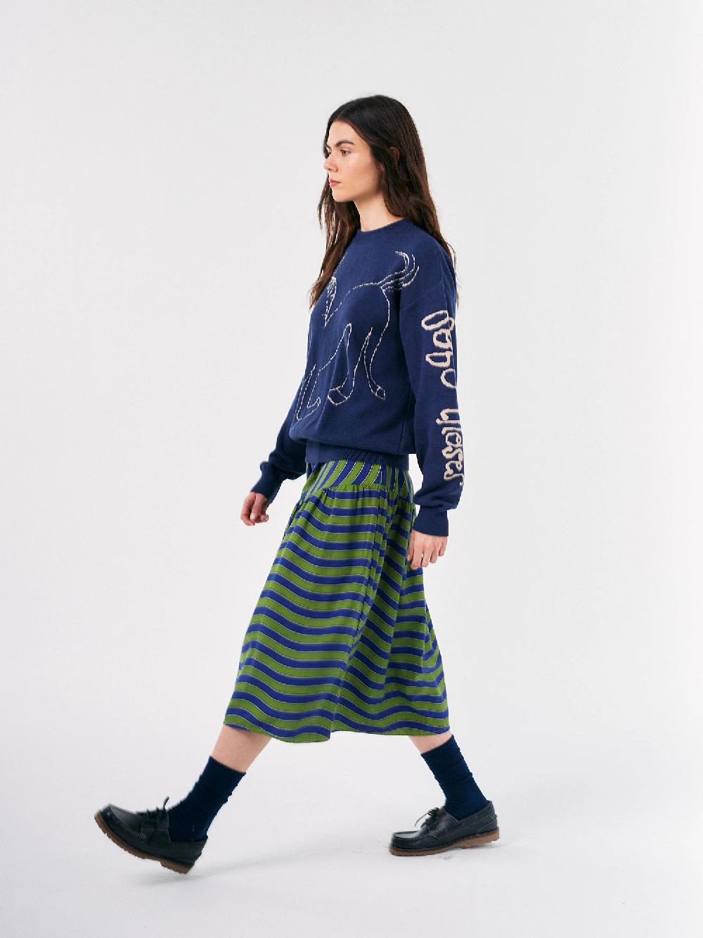 Bobo choses Multicolour Waves printed flared skirt