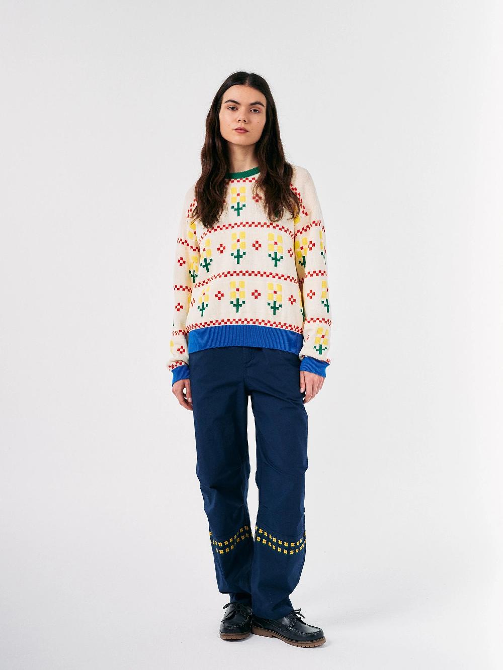 Bobo Choses Pixel Flower Color Block Jumper