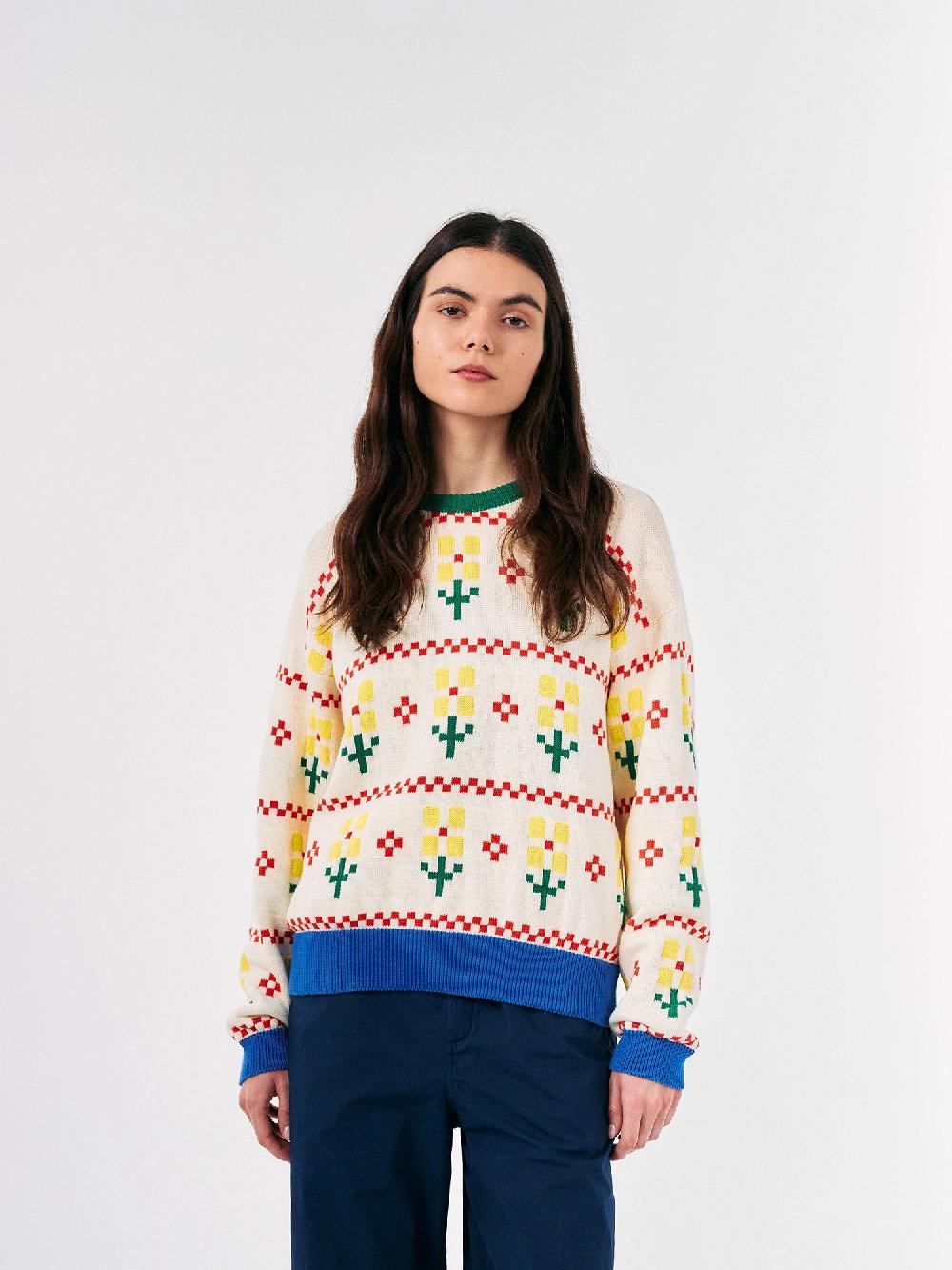 Bobo choses Pixel Flower color block jumper