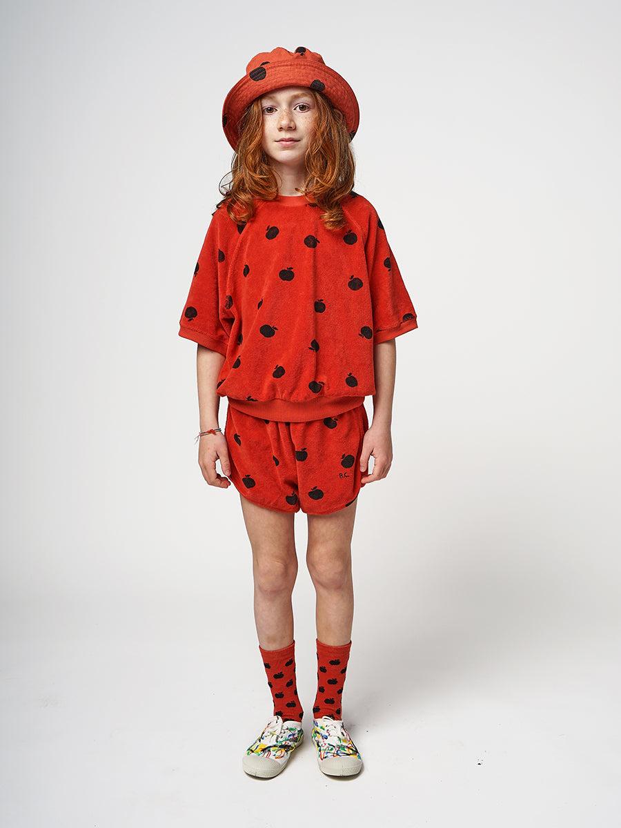 Bobo Choses Poma Allover Red Terry Shorts