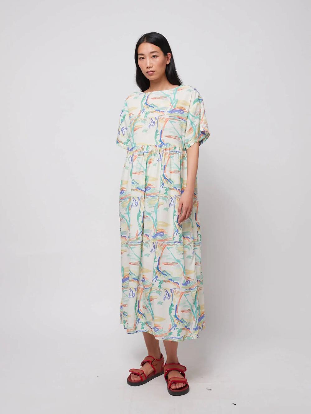 Bobo Choses Spring Landscape Print Loose Dress