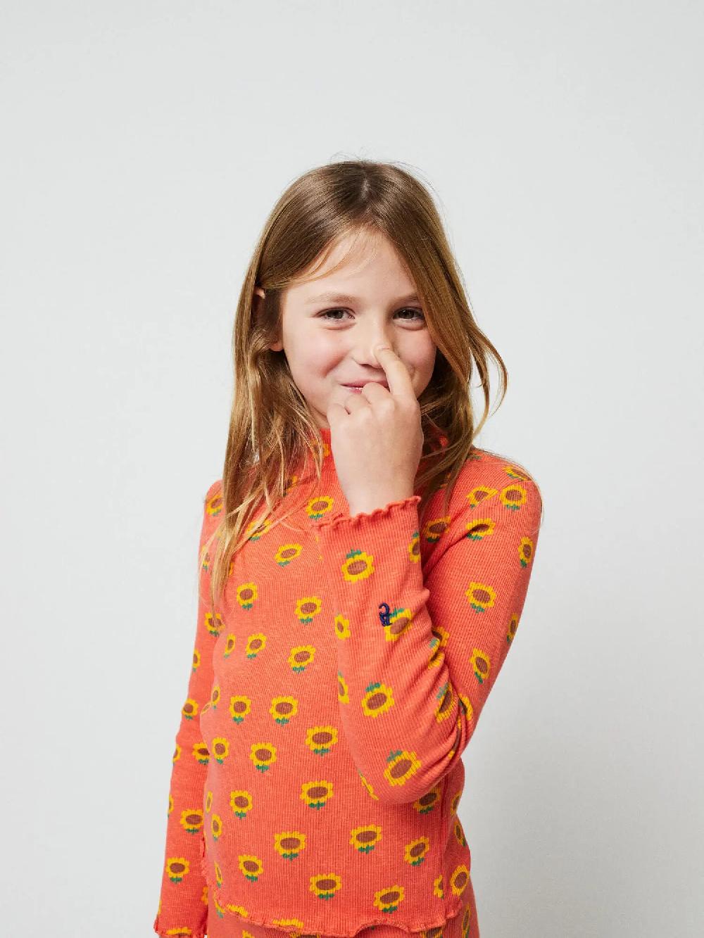Bobo choses Sunflower all over turtleneck T-shirt