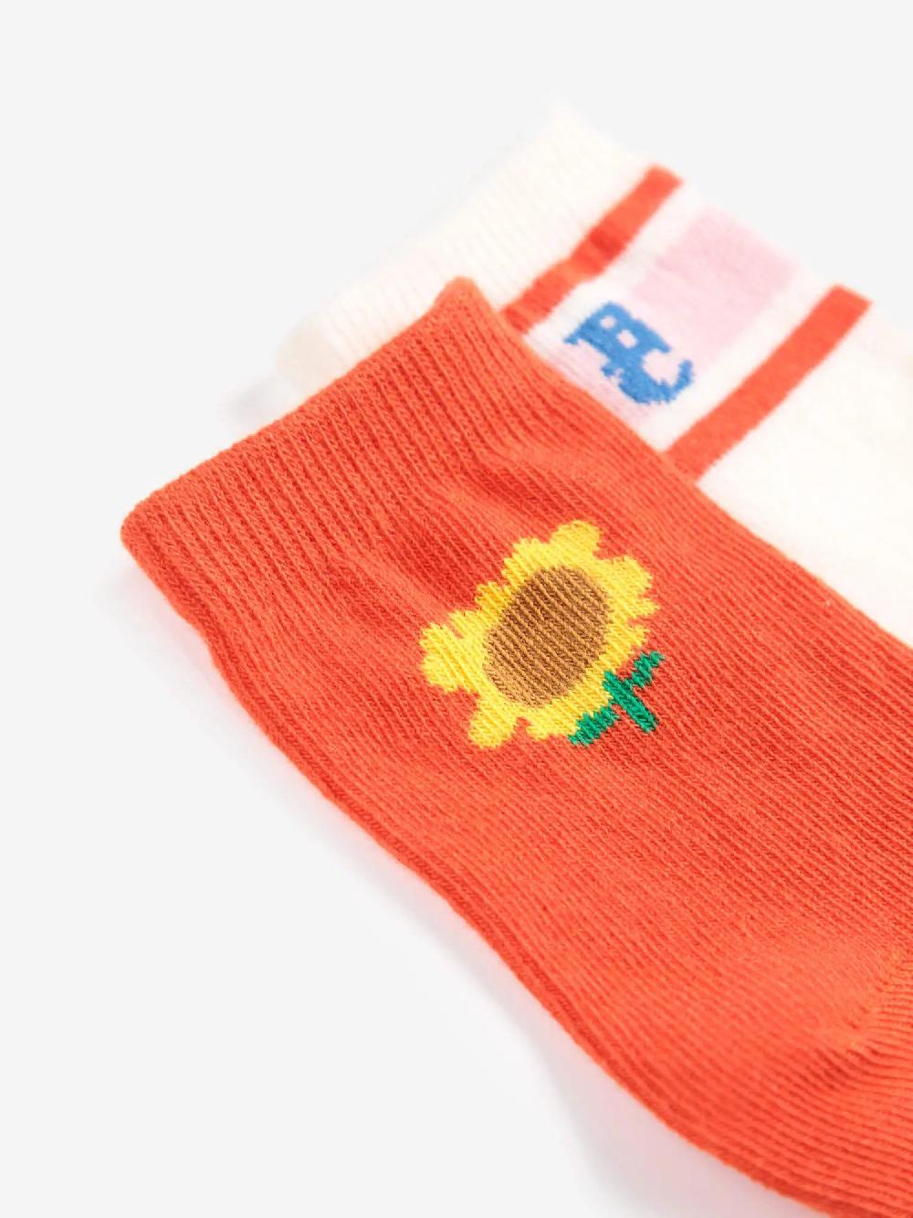 Bobo choses Sunflower short socks pack x 2